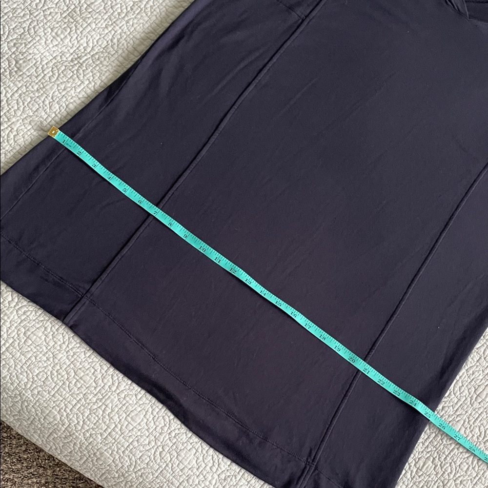J. Jill Navy Blue Tranquility Fleece V-Neck 3/4 Sleeve Popover Dress Comfort - Picture 6 of 10